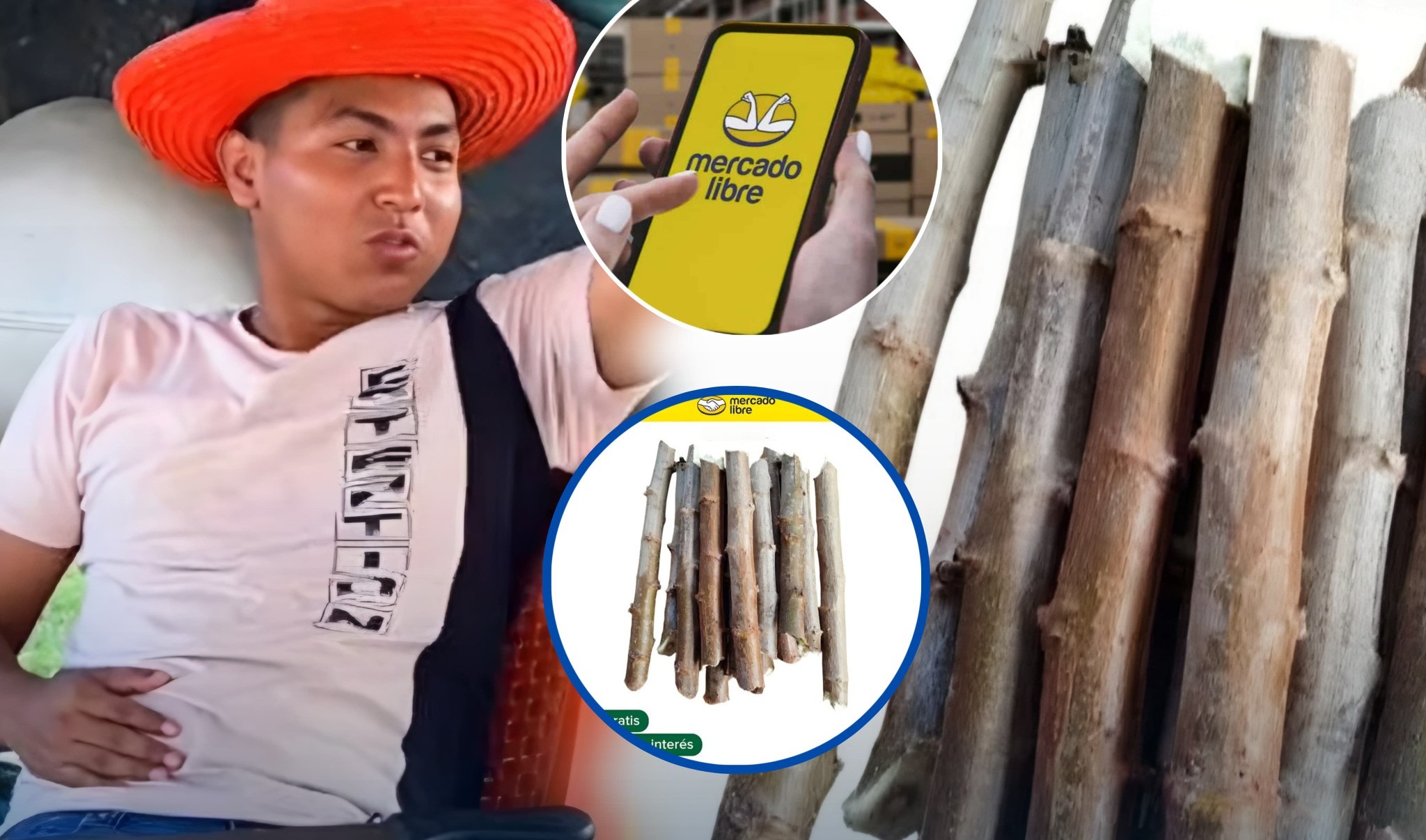 Campesino se vuelve emprendedor digital y vende tallos de yuca en Mercado Libre