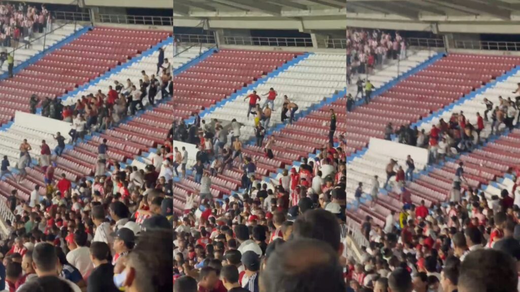 Diez heridos dejó enfrentamiento entre hinchas del Junior y Bucaramanga en Barranquilla