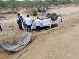 accidente en la vía Uribia–Puerto Bolívar