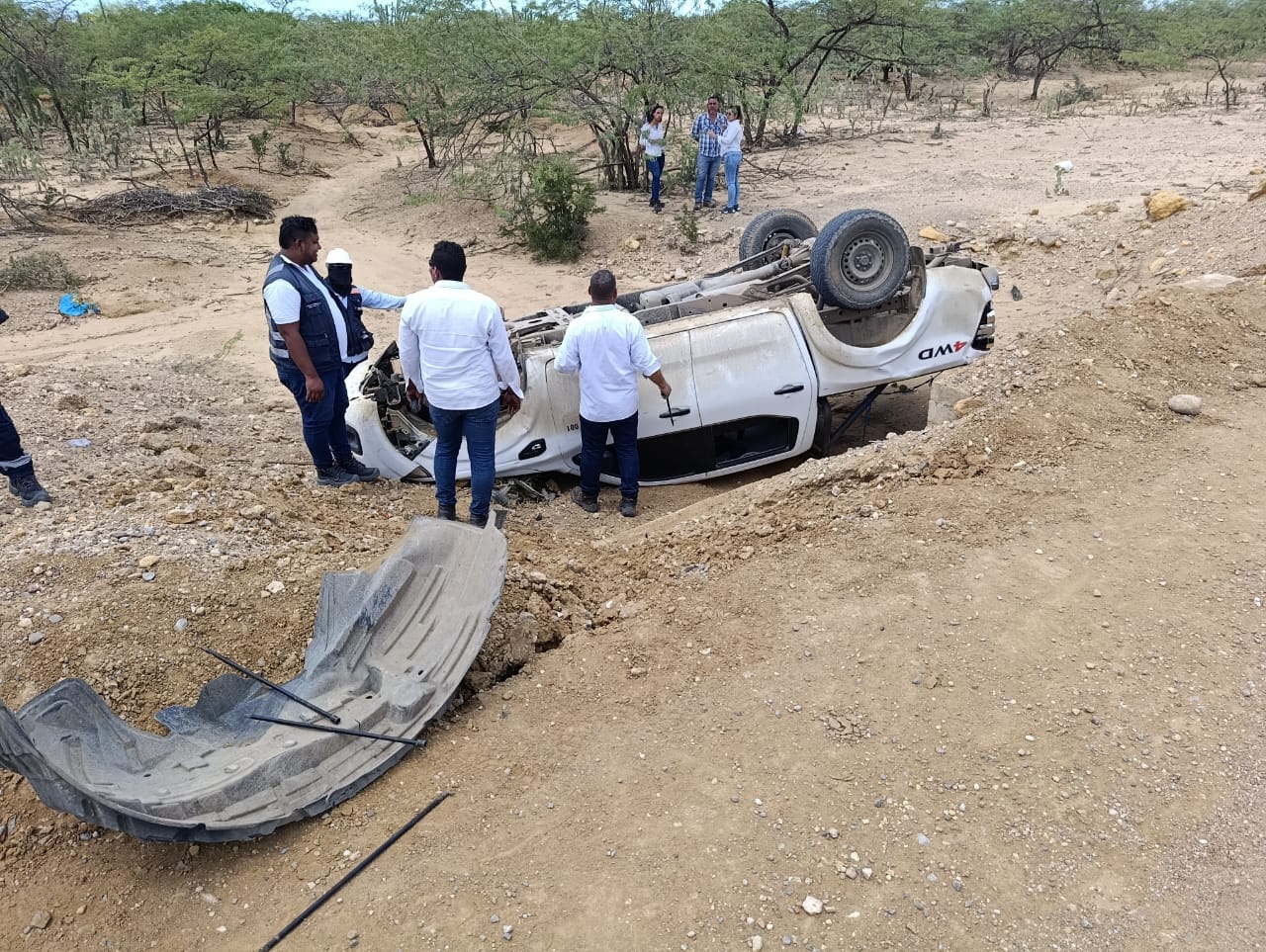 accidente en la vía Uribia–Puerto Bolívar