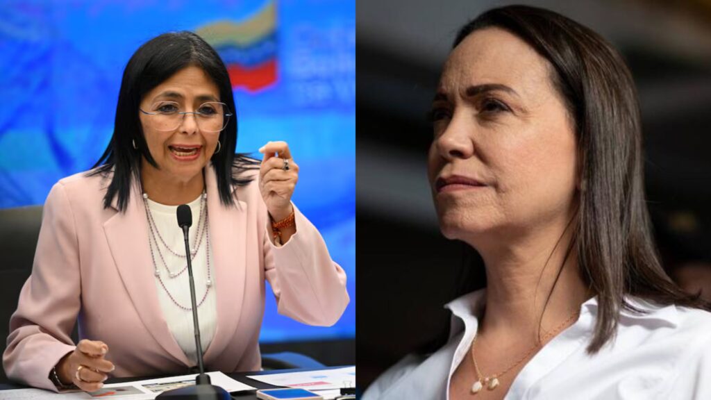 Delcy Rodríguez y María Corina Machado